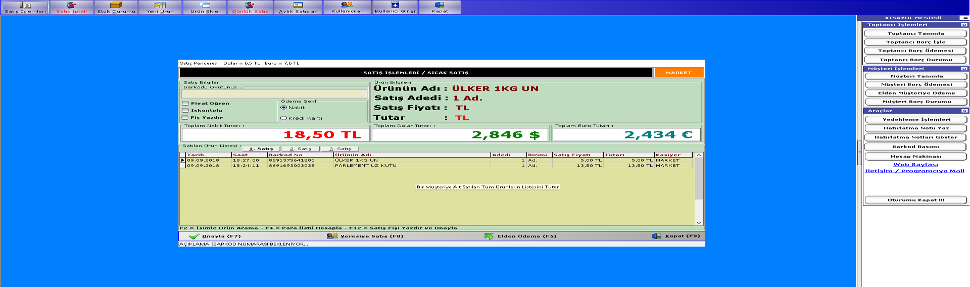 MARKET  SATIŞ PROGRAMI